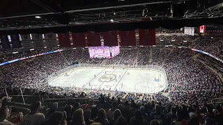 4/21/23 New York Islander fans sing National Anthem at first ever UBS Arena Playoff Game.