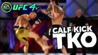 UFC 4! - Getting a Calf Kick TKO! - Seems Realistic, Animation is weird though!