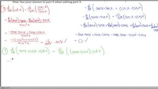 Derivative of Trig functions