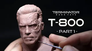 'T-800' Sculpture Timelapse  = Terminator Dark Fate =  ( Part 1 )