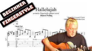 Hallelujah TAB - easy fingerstyle guitar tabs (PDF + Guitar Pro)