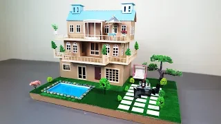 How to Make A Beautiful Mansion House With Fairy Garden and Pool From Cardboard - ( Dream House )