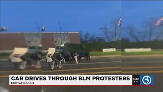 VIDEO: A car drove through BLM protesters in Manchester