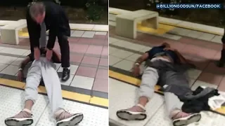 VIDEO: Man in medical distress dragged off Long Beach train I ABC7