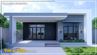 Simple House | Modern House design idea |  9m x 12m with 3Bedroom