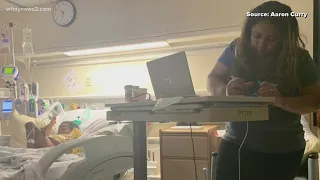 Guilford County Schools teacher teaches lessons next to her son's hospital bed