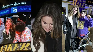 Selena Gomez and Benny Blanco leaving the Lakers vs. Heat game at Arena Crypto.com in Los Angeles 🏀