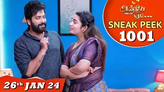 Anbe Vaa Serial | EP 1001 Sneak Peek | 26thJan 2024 | Virat | Shree Gopika | Saregama TV Shows Tamil