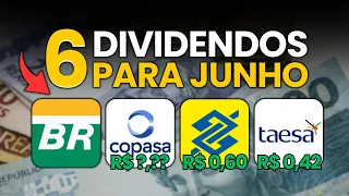 💰ATENÇÃO NAS DATAS E VALORES: 6 AÇÕES COM DIVIDENDOS PARA JUNHO | MDI JUNHO