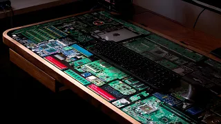 Turning Broken Gadgets into an Epoxy Masterpiece | The Ultimate Tech Desk