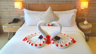 Romantic Bedroom Decorations || swan towel art || #arlove106