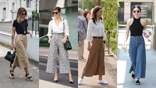 stylish wide leg crops pants ourfits#how to style wide leg cropped pants ideas