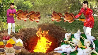Roasting Hole Chicken Underground Oven Cooking Chicken Roast Street Food Hindi Kahani Comedy Video