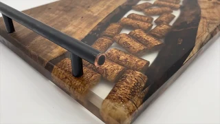 How to: Crystal clear charcuterie board with epoxy resin, wine corks, and urban wood