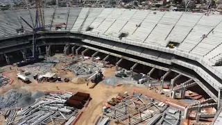 Arena Mrv 3/8 Estrutura gigante instalada/ Arquibancada inferior avançando/ 21/01/2022