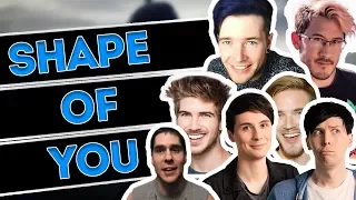 7 YOUTUBERS SING 1 SONG!! ED SHEERAN SHAPE OF YOU