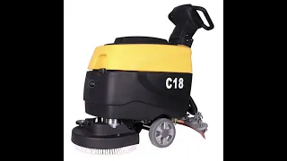 Battery Powered Floor Scrubber with a Complete Set of Parts, C18 | Floor Scrubber Rental