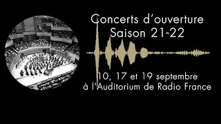 Concerts de rentrée de la saison 21-22 de l'Auditorium de Radio France