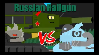 Ram VS Freezer + Russian rail gun Dora - Cartoons about tanks