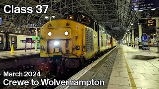 Class 37 Driver's Eye Night View: Crewe to Wolverhampton