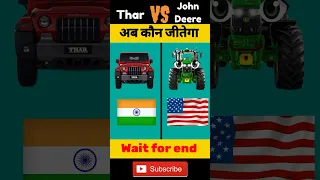 Mahindra Thar vs John Deere tractor 😱। Comparison video। #short #shorts