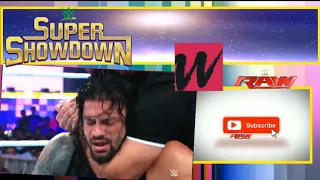 Wwe super showdown roman reigns vs shane McMahon full match and attacked by drew McIntyre