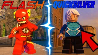 WHO IS FASTER FLASH OR QUICKSILVER IN LEGO! | lego dc/marvel