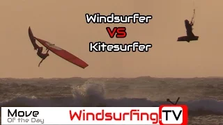 Move of the day - Windsurfer vs Kitesurfer