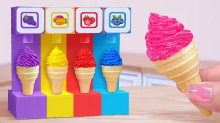 Rainbow Ice Cream 🍦 Making Best Miniature Colorful Ice Cream with Yellow Duck 😱 Mini Cakes