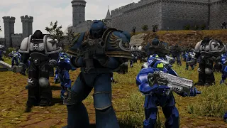 Space Marine stronghold attacked by legion of Aliens & Predators - UEBS2