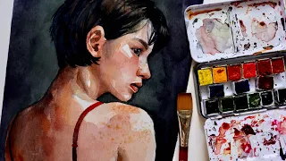 Watercolor portrait process | talking about youtube