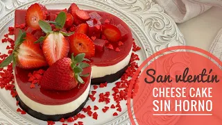 CHEESE CAKE SIN HORNO FRESA-FRAMBUESA - SAN VALENTÍN