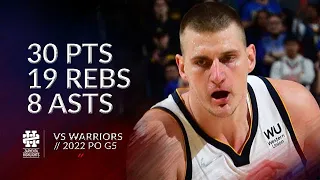 Nikola Jokic 30 pts 19 rebs 8 asts vs Warriors 2022 PO G5