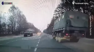 Расстел украинского КРАЗа на шоссе Киев-Москва (24.02.2022)