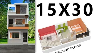 [2021]15x30 HOUSE PLAN II 15X30 GHAR KA NAKSHA II 450 SQFT HOUSE INTERIOR || 15 By 30 HOUSE DESIGN