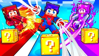 SUPERHERO LUCKY BLOCK RACE In Minecraft!