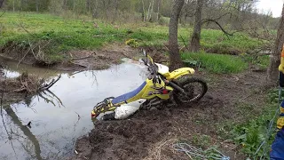 Пробили три камеры и чуть не погибли в ручье | Suzuki DRZ400 & Honda XR250