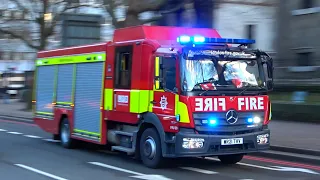 London Fire Brigade fire engines and rescue trucks responding [collection]