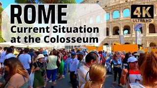 Rome Italy 4K - Colosseum Walking tour while waiting for Roma Pride 2023 with captions