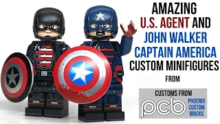 AMAZING US AGENT and JOHN WALKER Captain America Custom Minifigures - (Phoenix Customs Review)