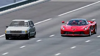 La Ferrari vs Fiat Uno Monster - To Speed Battle
