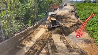 Ep11.Next Level Incredible Landslide Build New Road, Bulldozer D31P Push Sand with 5 Ton Unloading