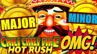 ★HUGE WIN!★ MAJOR! MINOR! MINI! CHILI CHILI FIRE HOT RUSH Slot Machine (RED FEVER) (KONAMI GAMING)