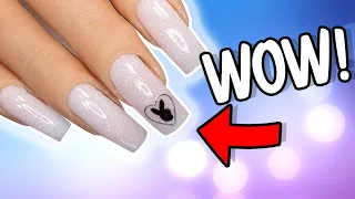 🐰Acrylics for Beginners PlayBoy Bunny Nails!😘