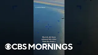 Pentagon releases video said to show Russian jet collision with U.S. drone over Black Sea #shorts