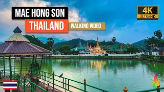 [4K HDR] Walking video around Mae Hong Son, Thailand 🇹🇭