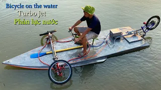 Make a bicycle that runs underwater with a water jet engine