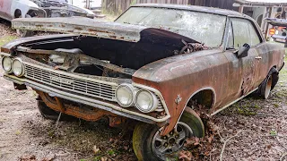 CHEVY in the WOODS - Rescuing Two 1966 Chevelles from a Boneyard