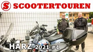 Scootertouren Harz 2021 #1 gemeinsame Anfahrt aus Bayern mit Honda Forza, Vespa GTS, Kymco Downtown