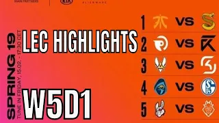 LEC Highlights ALL GAMES Week 5 Day 1 Spring 2019 League of Legends European Championship